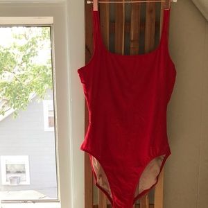 J. Crew Classic One Piece Swimsuit Red M-L